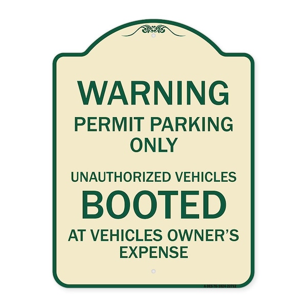 Permit Parking Only Unauthorized Vehicles Booted at Vehicle Owners Expense, A-DES-TG-1824-22712